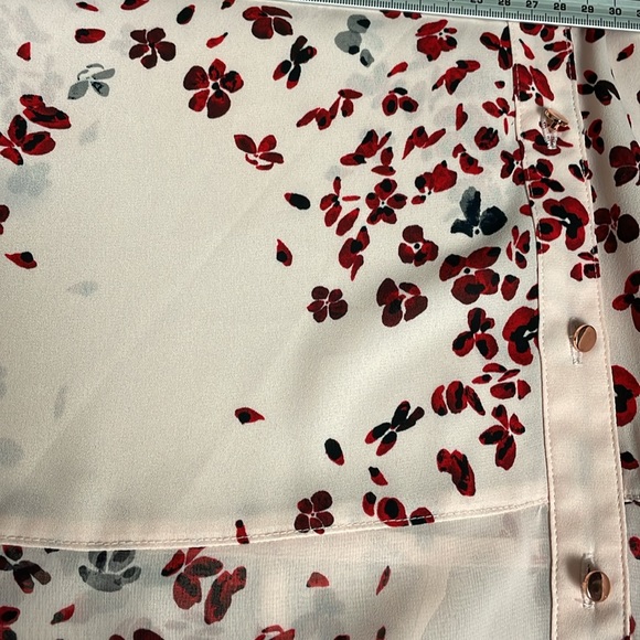 Women’s size medium sheer pink, and red candies button-down shirt - Picture 15 of 15